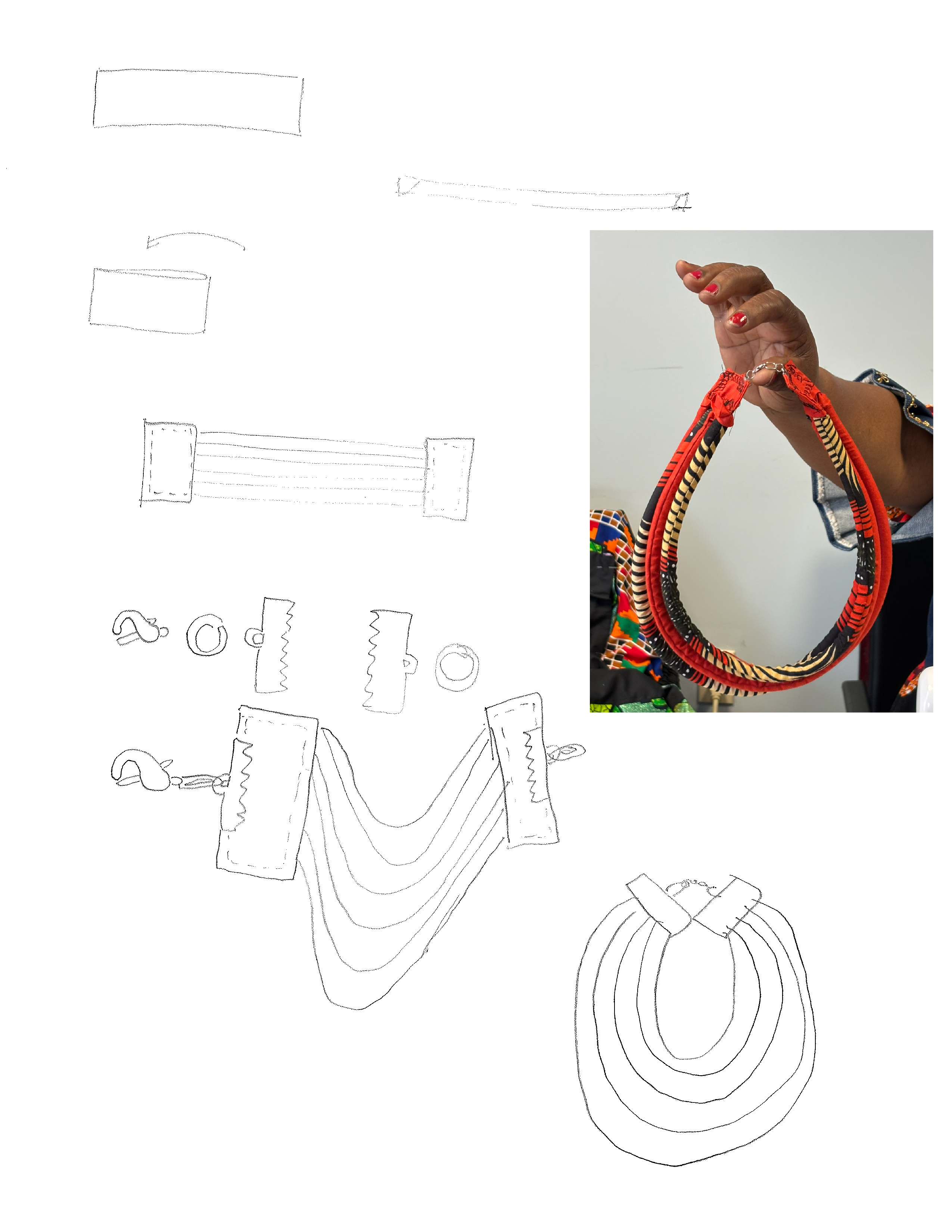 illustrations of steps and image of final sample.